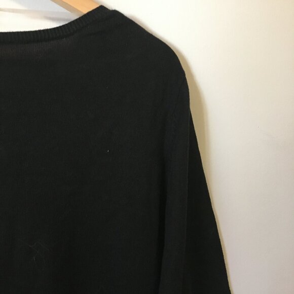 Reitmans Black Rayon Cotton Sweater With Polka Dot Fabric Insert - Picture 8 of 15